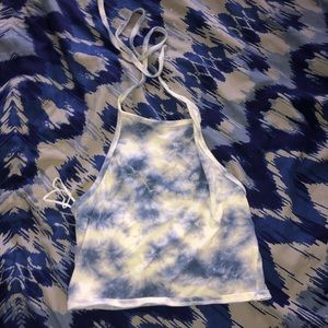 Tie dye halter crop top